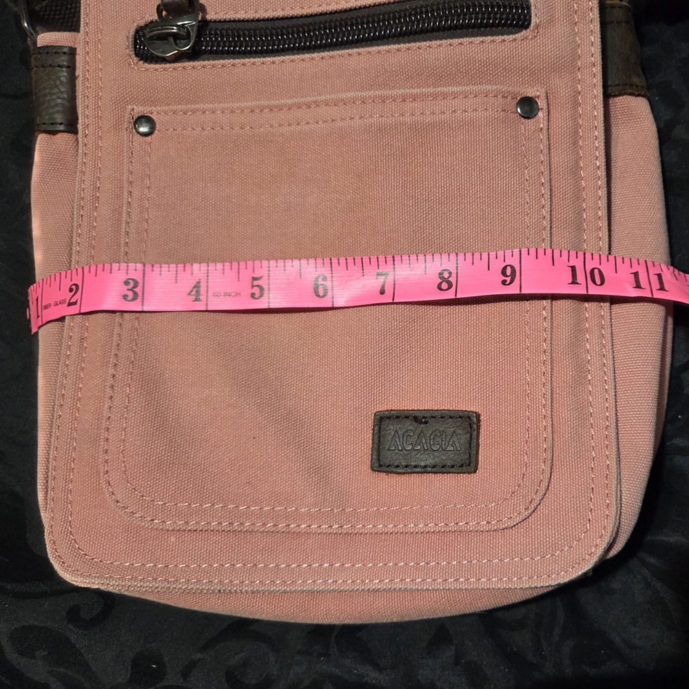 Acacia Crossbody Pink Canvas Bag Purse - Picture 5 of 10